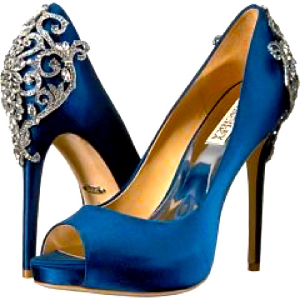 Badgely Mischka Karolina embellished peep toe Sz 9